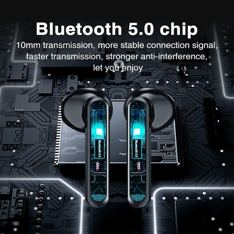 Molo-bluetooth 5.0 twsワイヤレスヘッドセット,スポーツイヤホン,マイク付き,タッチコントロール,電話