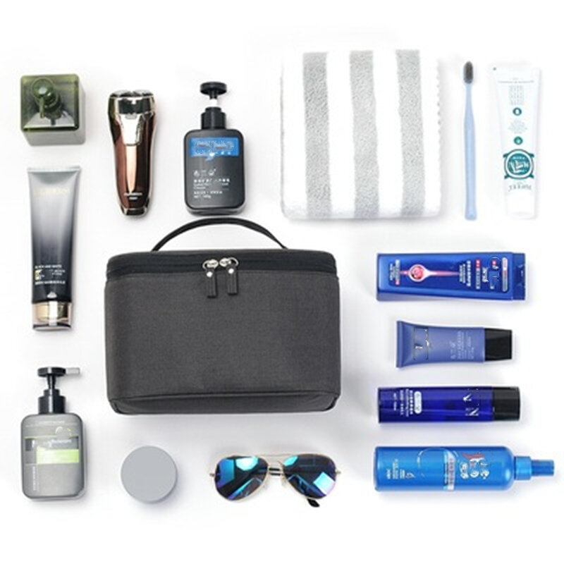 Bolsa de cosméticos para homens e mulheres, bolsa portátil de armazenamento para maquiagem, produtos de higiene pessoal e organizador para viagem