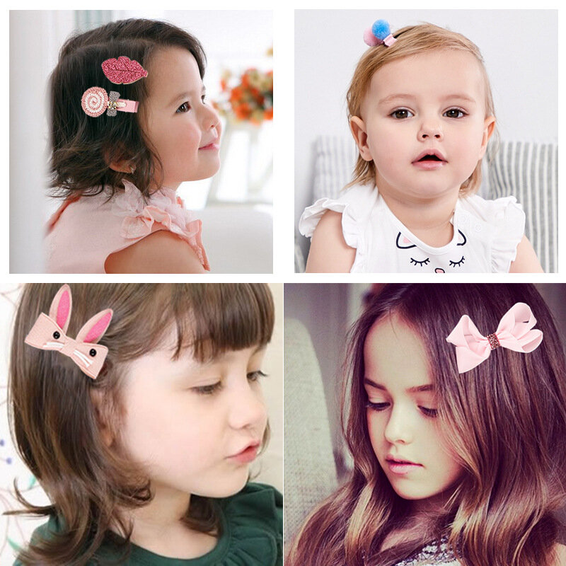18 Pcs Baby Meisje Hoofdband Voor Kinderen Tulband Lieveling Bows Kids Hoofddeksels Elastische Haarbanden Clips Haarspelden Set Baby accessoires