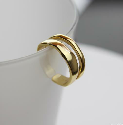 DIEERLAN Vintage Silber Farbe Schicht Geometrische Unregelmäßige Ringe Für Frauen Männer Große Ringe Party Geschenke Anillos