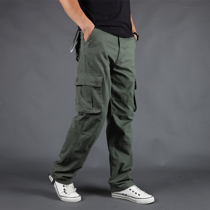 Kilka kieszeni haremki, bojówki spodnie joggery mężczyźni taktyczne Casual Harajuku Streetwear spodnie dresowe spodnie męskie workowate Plus rozmiar 44