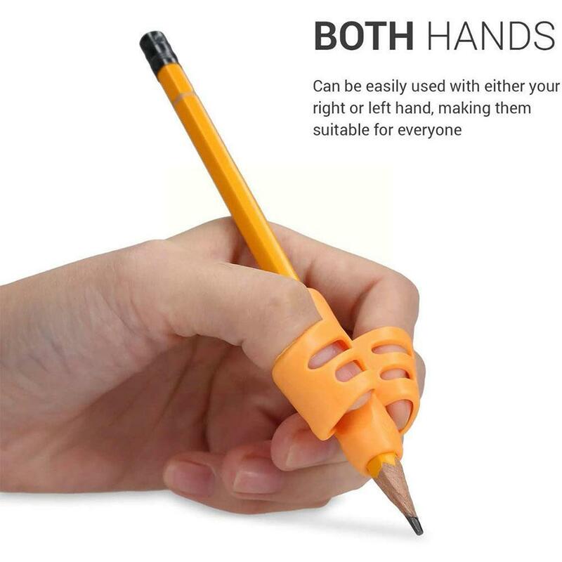 Soporte de silicona para bolígrafo de dos dedos para bebé, herramienta de aprendizaje de escritura, dispositivo de papelería para niños, corrección de escritura, M5k3, 1 unidad