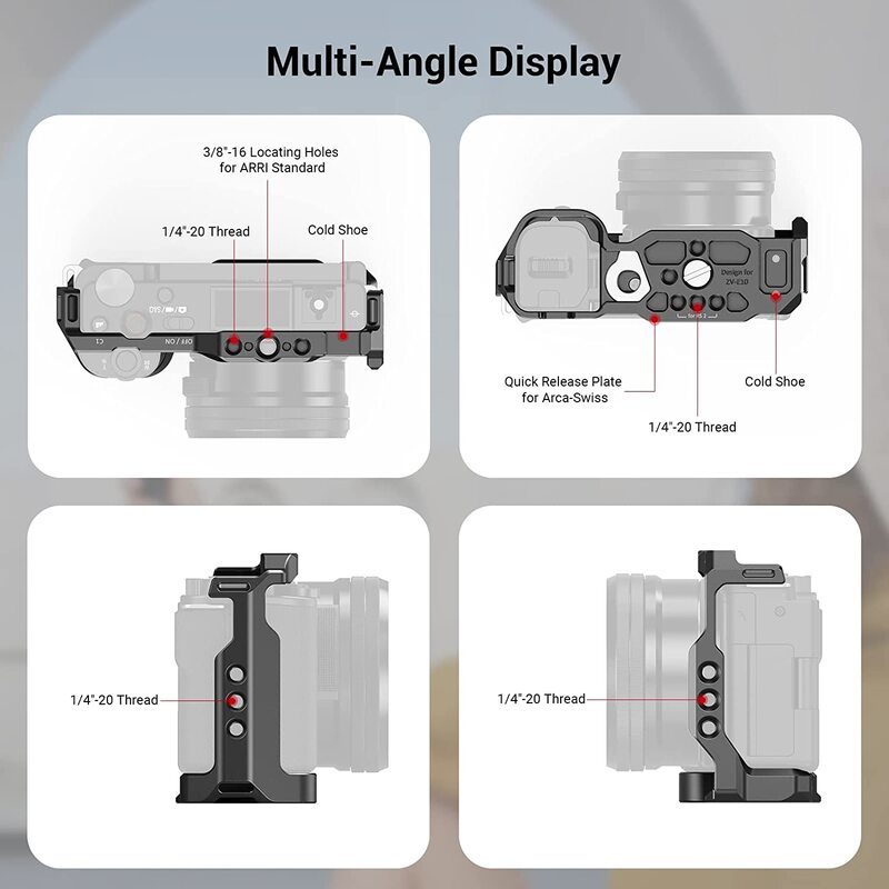 SmallRig Sony ZV-E10กล้องซิลิโคน Handle และหนังด้านล่างแผ่นสำหรับ Sony ZV-E10 3531
