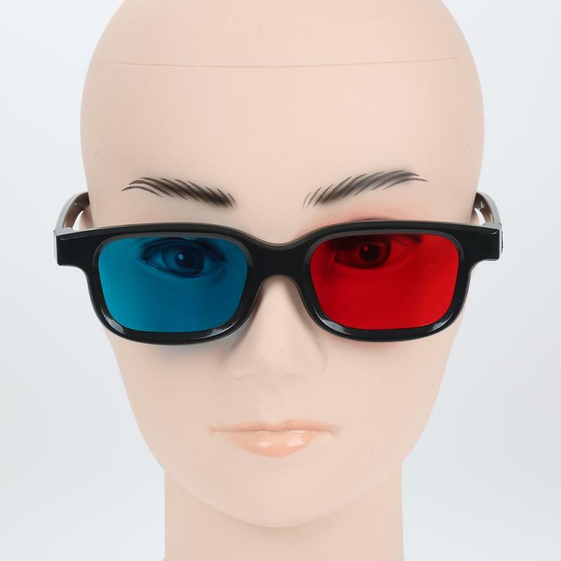 Gafas 3D Con montura negra para TV, marco negro para películas de TV, DVD, juegos de vídeo que ofrece un sentido de la realidad, color rojo y azul, 1 unidad