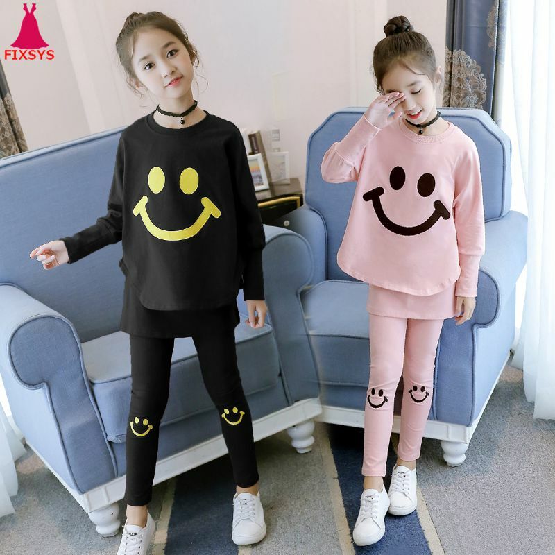 2020 Girls Clothes Sets Autumn Spring Long Sleeve Tops + Pants 2PCS Tracksuit Children Clothing Set Kids Outfit 4 5 6 7 8 Years