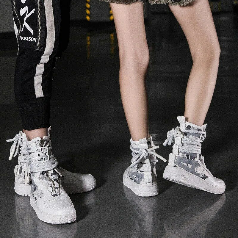 2021 Autumn and Winter New Couple High-top Casual Fashion Sneakers All-match Korean Trend Canvas Shoes Men's Shoes  ZZ306