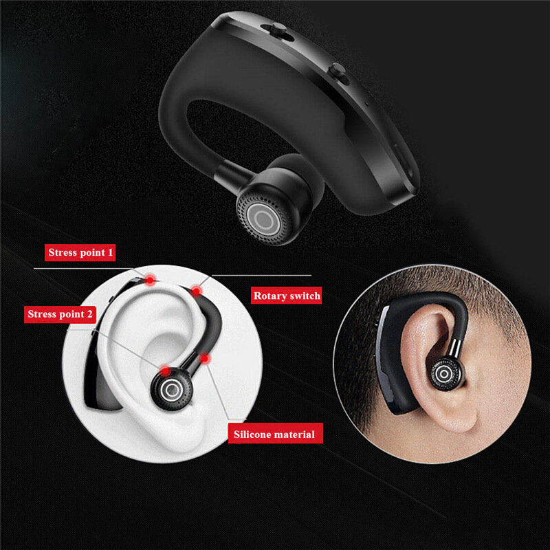 V9 Bluetooth Wireless Headphones Portable Hands-free Business Earbuds High Stability and Comfort Noise Reduction Music Headset
