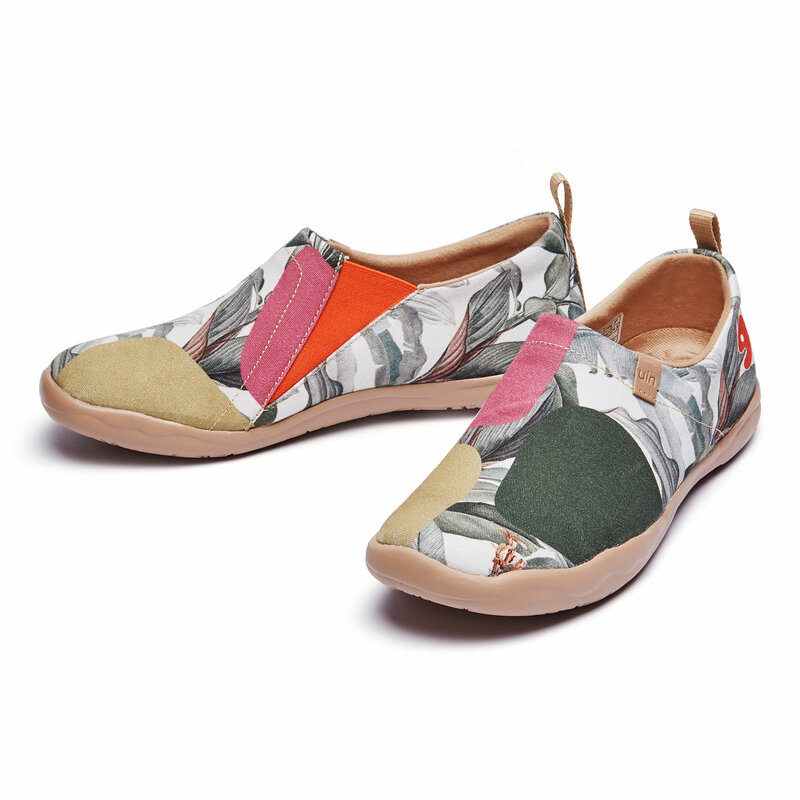 UIN Sneakers da donna leggere Slip on scarpe da passeggio Casual fiore arte dipinta scarpe da viaggio giungla