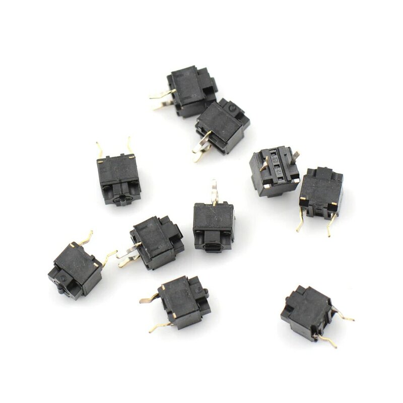 Micro interrupteur de souris, 10 pièces, interrupteur tactile carré noir