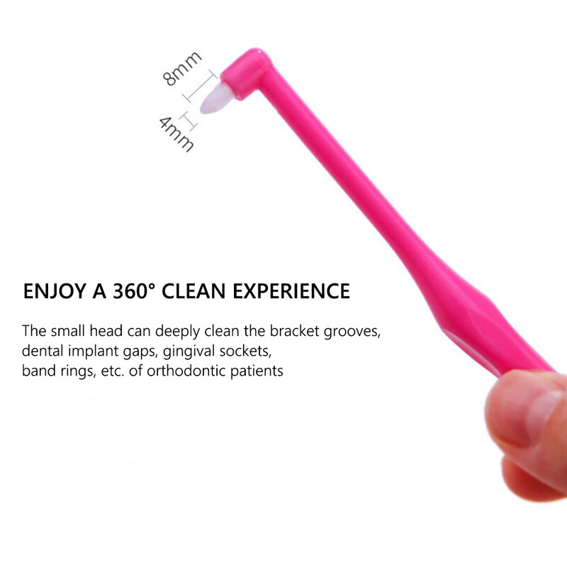 Escova interdental ortodôntica para freios, escova de dentes macia para cuidados bucais com fio dental, 2 peças