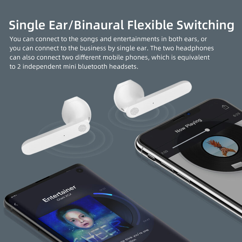 新しいtws bluetoothヘッドフォンステレオ真のワイヤレスヘッドホンイヤ耳ハンズフリーイヤホン耳芽携帯電話