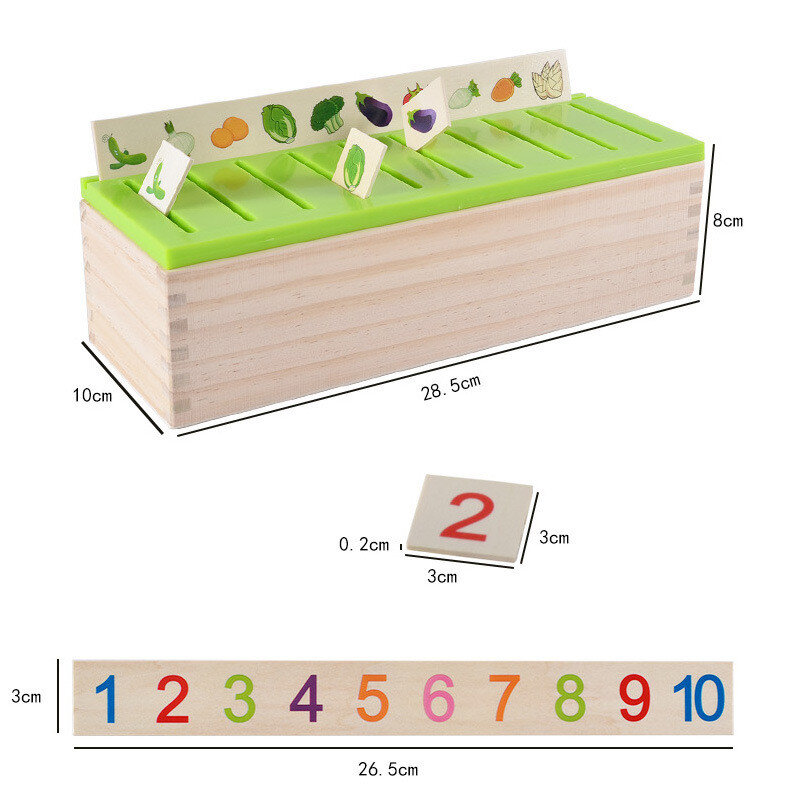 Mathematical Knowledge Classification Cognitive  Kids Montessori Early Educational Learn Toy Wood Box Gifts for Children