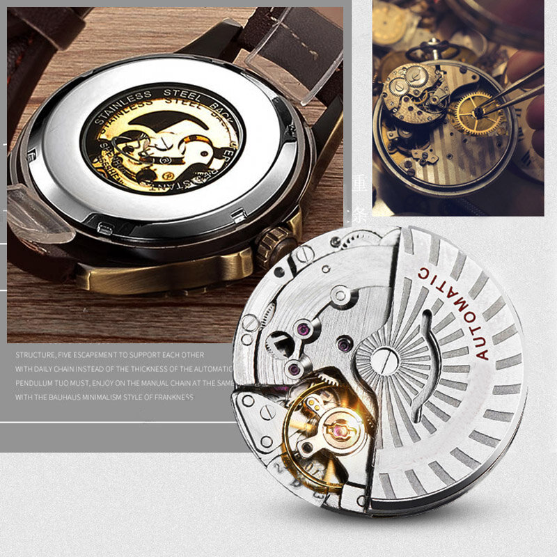 Automatic Self Winding Mens Watch Dropshipping Men's Mechanical Skeleton Watches New Arrival Sport Watches Luxury Brand Clock