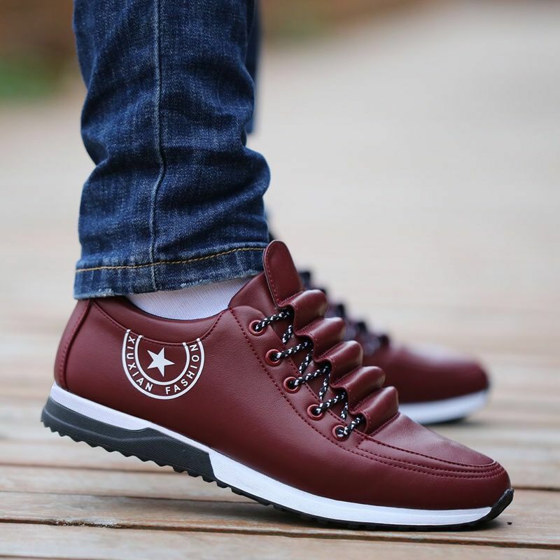 New 2020 Men PU Leather Business Casual Shoes for Man Outdoor Breathable Sneakers Male Fashion Loafers Walking Footwear Tenis