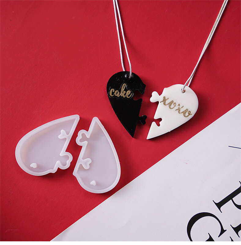 Silicone Mold Love Lock for Lovers Pendant DIY Epoxy Resin Mould Necklace Casting Mold Jewelry Making Tools