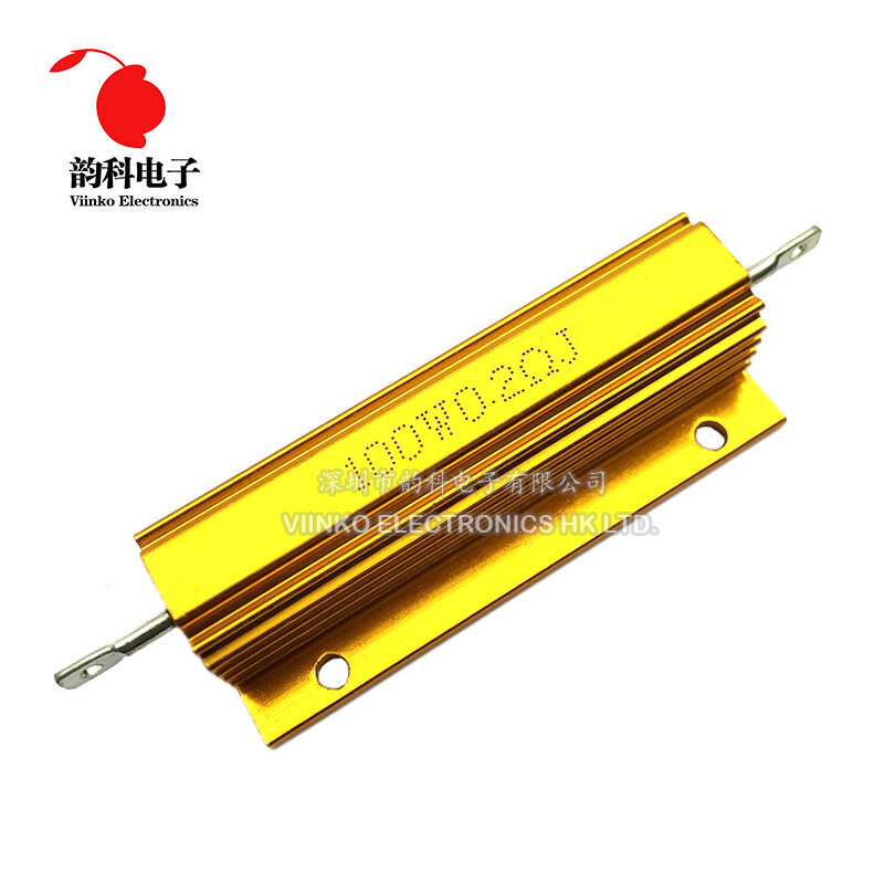 100W RX24 Alumínio Shell Power Metal Caso Wirewound Resistor 0.01 K 100 ~ 0.1 0.5 1 2 4 6 8 10 20 100 150 200 300 500 K 10 1K ohm