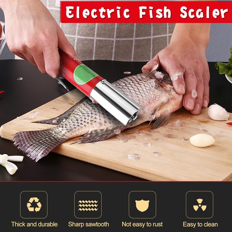 96W Lade Tragbare Elektrische Fisch Scaler Angeln Scaler Reinigung Fisch Remover Reiniger Entkalker Schaber Meeresfrüchte Werkzeuge
