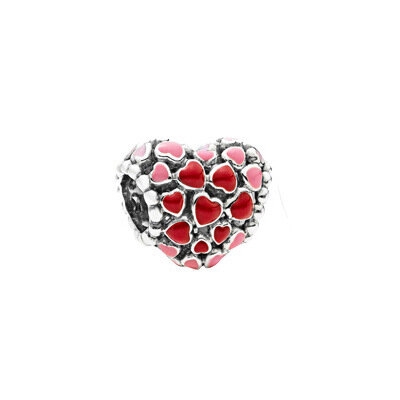 Acessórios em forma de coração óleo pingando diamante adequado para pandora charme prata 925 grânulo pulseira é um presente de jóias diy feminino