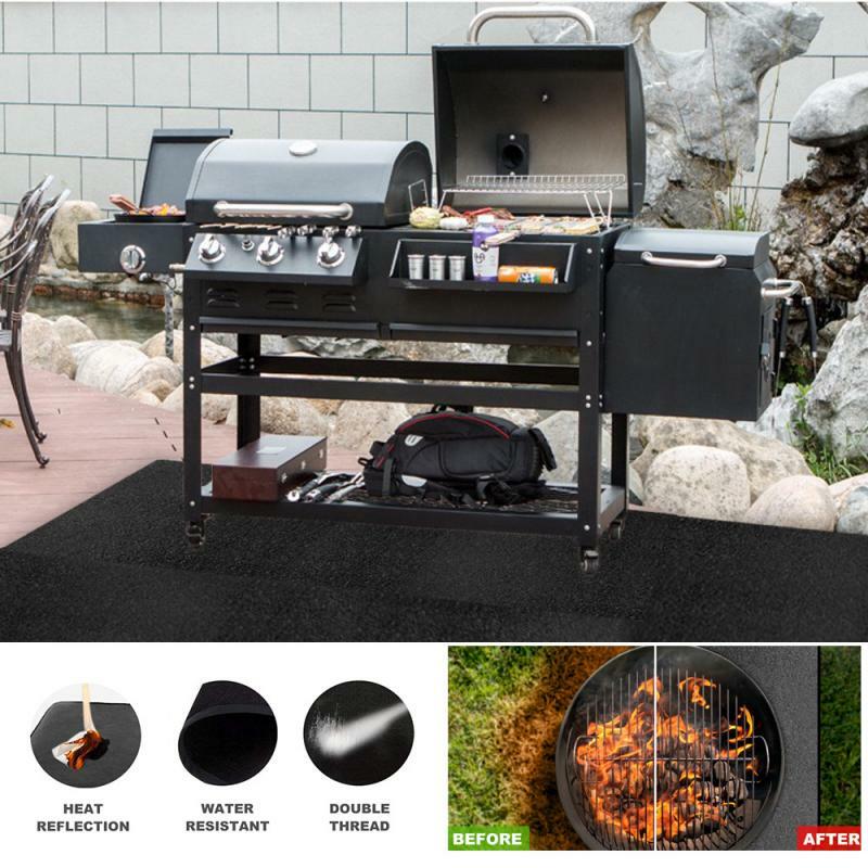 BBQ Fireproof Mat Fire Pit Pad Grill Splatter Heat Resistant Rug for Patio Backyard Floor Protector Outdoor Lawn Cover for Deck
