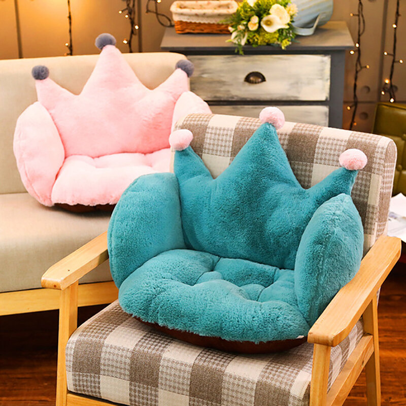 Coroa dos desenhos animados almofada de assento de pelúcia almofada de chão sofá do bebê cadeira capa de almofada de enchimento confortável berço