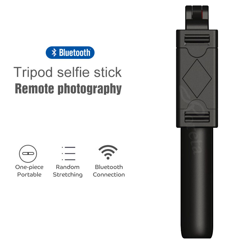 Roreta — perche pour faire des photos à distance, Bluetooth, sans fil, pliable, agrandissante, sur pied, avec télécommande, pour iPhone iOS et Android, 3 en 1