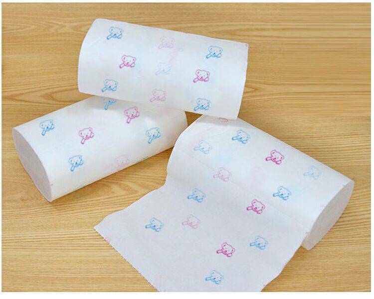 10 Volume Bear Printed Roll Paper 4-Layer Thick Virgin Wood Pulp And Environmentally Friendly Ink Coreless Roll Paper