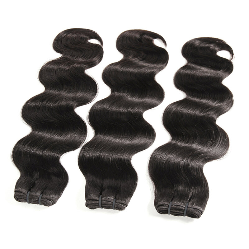 Pacotes de onda do corpo com fechamento Cabelo humano brasileiro Weave Bundles com fechamento Extensão do cabelo 3/4 Pacotes com fechamento 4x4
