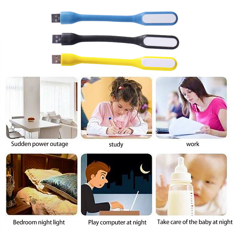 Mini lámpara LED USB portátil, 5V, 1,2 W, superbrillante, luz de lectura para banco de energía, PC, portátil, Notebook