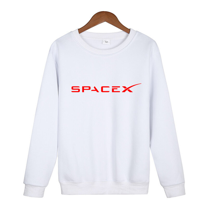 SpaceX-Sudadera con capucha para hombre, jersey básico informal con cuello redondo y Logo impreso, ropa de calle de gran tamaño, novedad de otoño, 2021