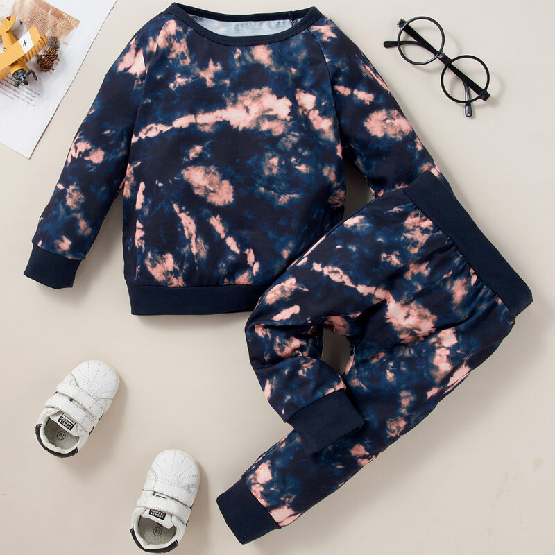 Unisex Baby Top and Paints 2 Pcs Set Long Sleeve Newbron Clothing Sweatshirt Suit Infant Soft Pajamas for Girls Blue T-shirt