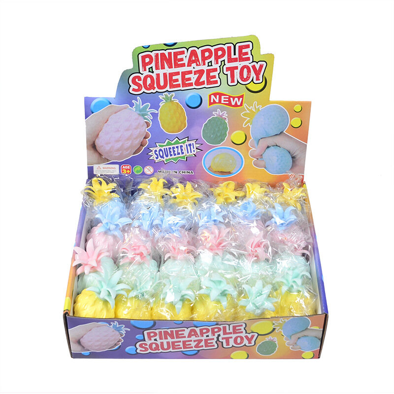 4 pçs brinquedos criativos novo tpr flour vent squeeze bola bonito abacaxi descompressão bola squeeze liberação pressão crianças brinquedos