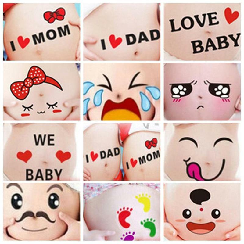 1Pc Voor Zwangere Vrouwen Moederschap Foto Props Zwangerschap Foto 'S Foto Schilderen Buik Stickers N5J1