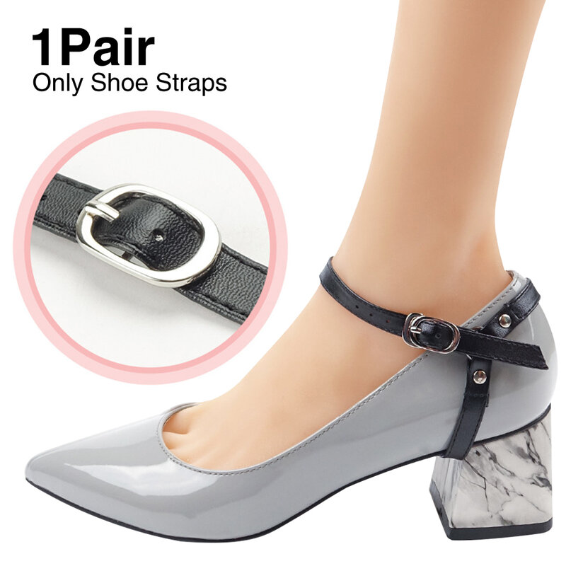 1 paio antiscivolo triangolo impermeabile moda elastico staccabile accessori durevoli con fibbia per tacchi cinturini per scarpe da donna caviglia