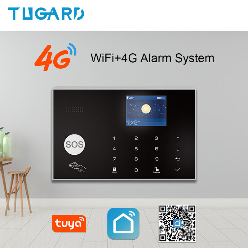 Tuya 433MHz Wireless WIFI 4G&3G Home Security Alarm System 11 Languages Burglar Alarm Host APP Remote Control For Android&IOS
