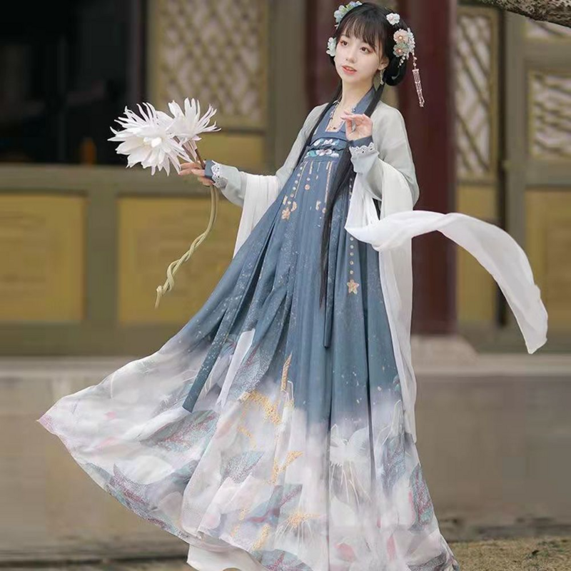 Tang Dynasty Hanfu คอสเพลย์ชุด/ไม่มีจีนโบราณวิกผมโบราณ Miss Noble แบบดั้งเดิมจีนเสื้อผ้าสำหรับผู้หญิง