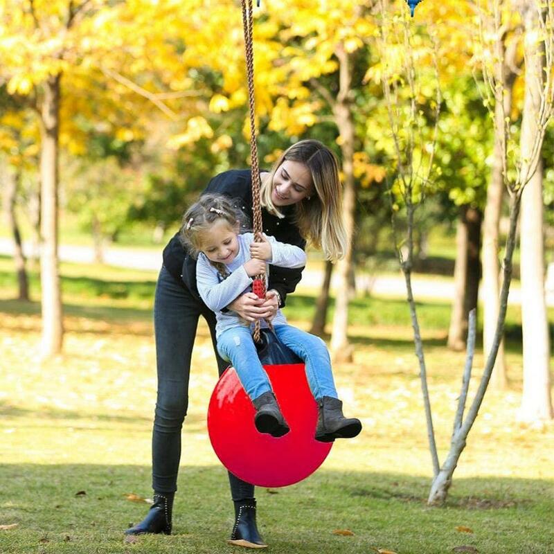 أرجوحة شجرة قابلة للنفخ للأطفال ، مقعد أرجوحة ، حبل تسلق ، مع كرة ، ملحقات ملعب خارجية
