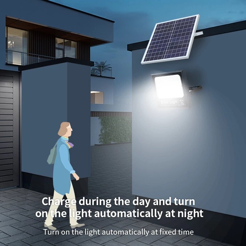 Lampe solaire d'extérieur 300W avec télécommande étanche pour jardin, chemin, rue, paysage, projecteur mural