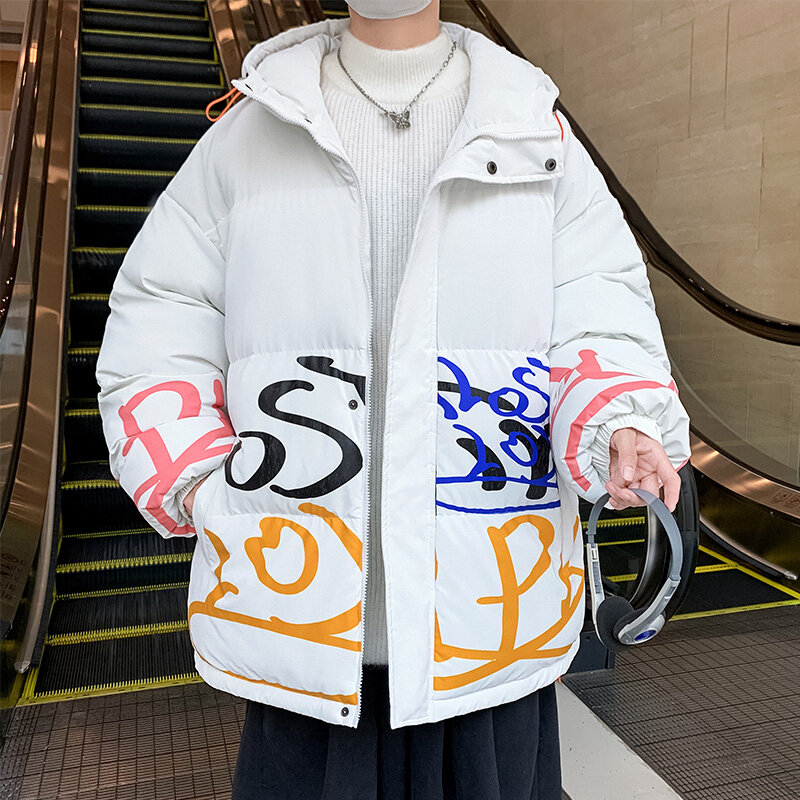 Пуховик мужской утепленный, облегающая хлопковая куртка в Корейском стиле, деловая Повседневная теплая верхняя одежда, зима 2021