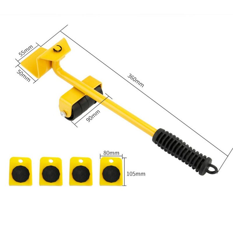Furniture Mover Tool Jack Transport Lifter Heavy Stuffs Professional Roller Move Tool Set Wheel Bar Mover Sliders  For 100Kg