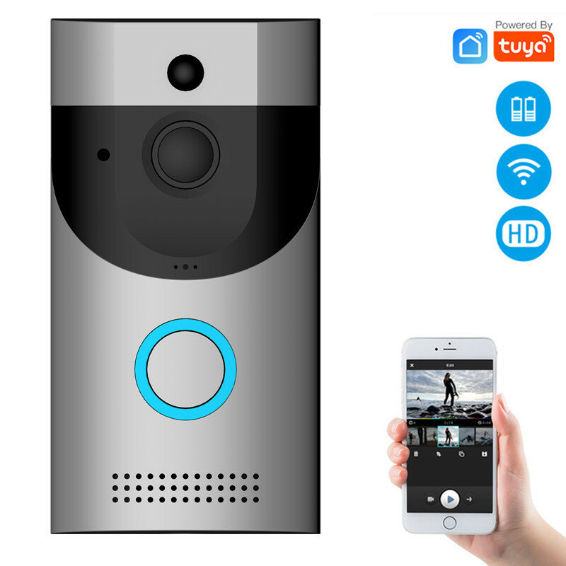 720P Tuya Smart Video Doorbell Wireless Real-time Video Two-Way Audio PIR Motion Detection Waterproof Security Camera Doorbell