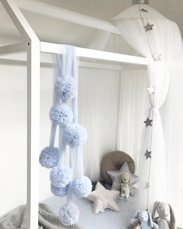 Decoración hecha a mano con bolas para bebés y niños 2M accesorio de decoración para habitación colgante de pared de color Macaron 