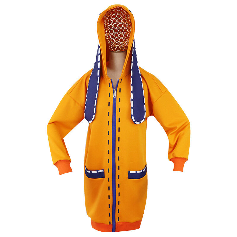새로운 애니메이션 코스프레 의상 의류 애니메이션 요모듈키 루나 코스프레 의상 여성용 오렌지 코트 후드 지퍼 자켓 코트 가발