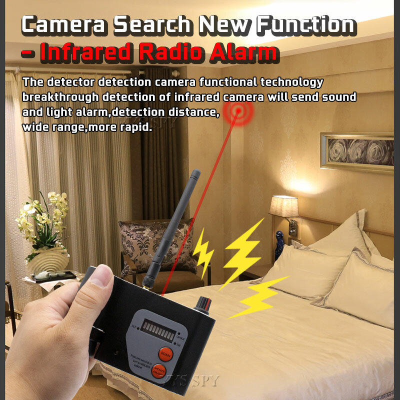 Profesjonalny detektor anty-szpiegowski RF innowacyjna kamera podczerwieni Camara Laser GSM WiFi wykrywanie sygnału ukryta kamera skanowanie ostrości obiektywu