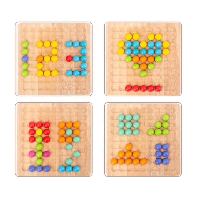 Nowe drewniane gry Go Se klamerka koraliki Rainbow Toy Puzzle do wczesnej edukacji gra planszowa kropki koraliki gry planszowe zabawki prezenty dla dzieci