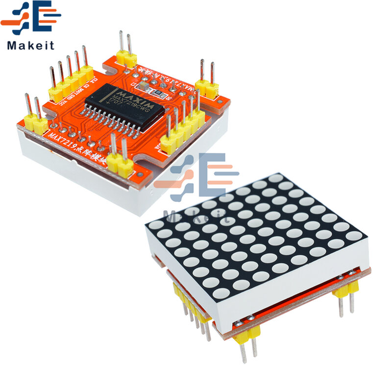 赤MAX7219 ledドットマトリックス共通カソードマイクロコントローラディスプレイモジュール制御5v/3.3v ledマトリックス8 × 8 arduinoのための