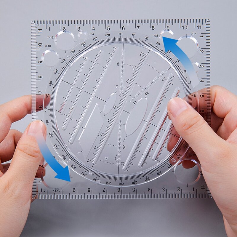 Multifunctional Drawing Ruler Multipurpose Draw Round Curve Horizontal Parallel Line Vertical Parallel Line Rulers