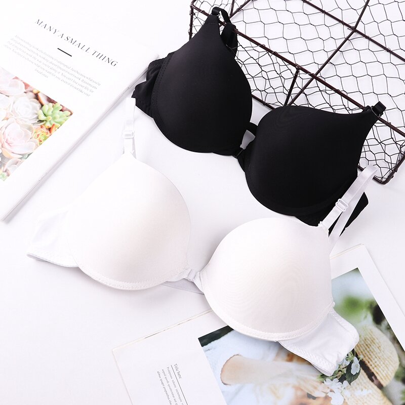 super push up bra for small breast young girls front closure women sexy bra Deep V  Brassiere Underwear