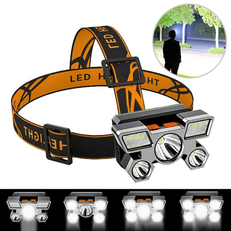 Portable LED Headlight Powerful flashlight Sources Ultra Bright Rechargeable Headlamp Waterproof Lightweight for Camping Fishing