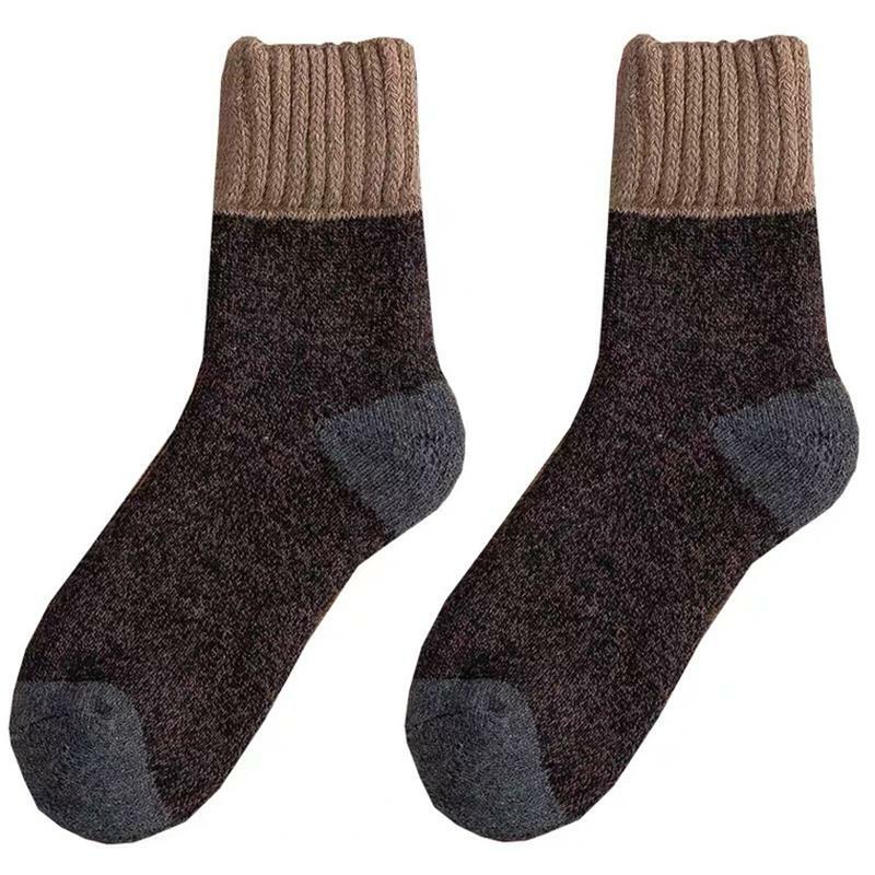 Носки мужские, зимние, плотные, в стиле ретро, 5 пар/Лот, теплые махровые носки
