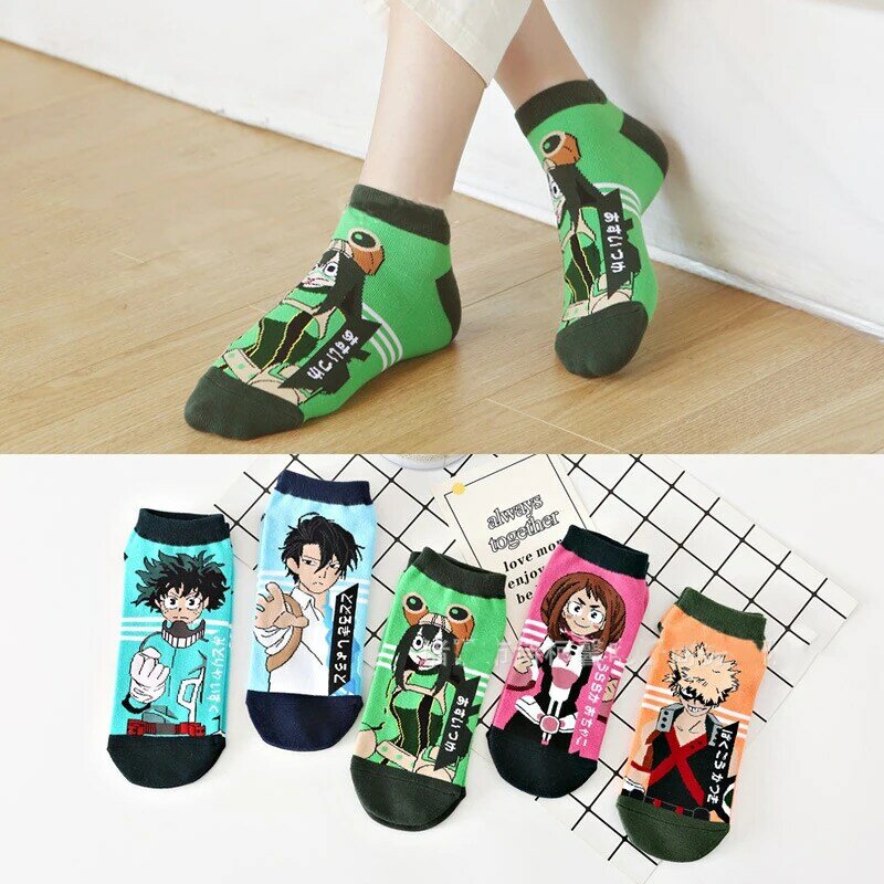 Хлопковые носки для мужчин, моя геройская академия, зимние Смешные Женские индивидуальные носки с аниме, носки frmidoriya Izuku, мужские носки